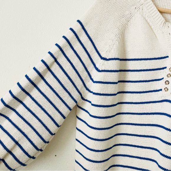 Sezane XL Limited Edition Ecru / Bright Blue Leontine Jumper - Picture 4 of 9